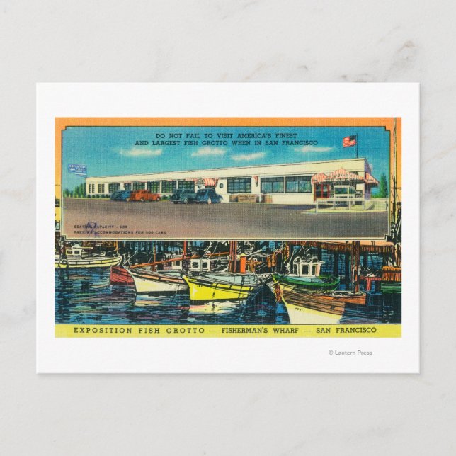 Carte Postale Vue de la grotte de poisson d'exposition (Devant)