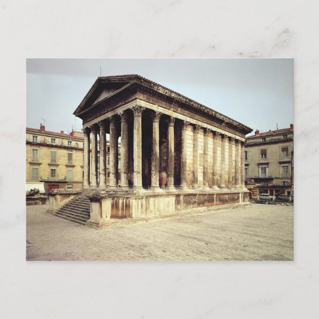 Carte Postale Vue de la Maison Carree, vers 19 av. J.-C. (Devant)