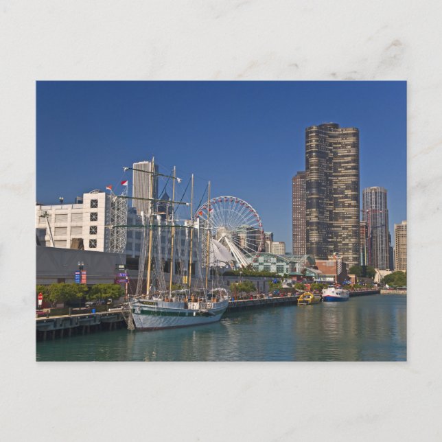 Carte Postale Vue de la Marine Pier 2 de Chicago (Devant)