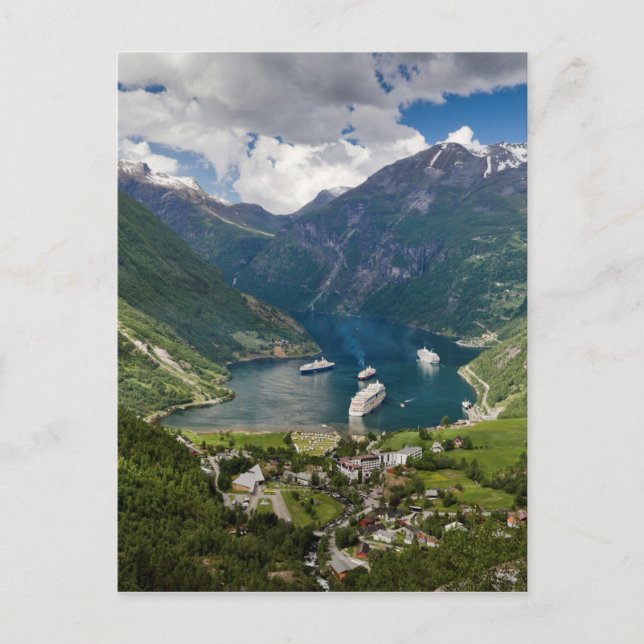 Carte Postale Vue de la Norvège à Geiranger de Flydalsjuvet (Devant)