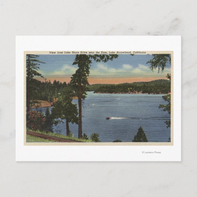 Carte Postale Vue De La Route Du Lac Shore, Près Du Barrage (Devant)