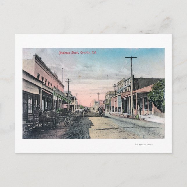 Carte Postale Vue de la section affaires avec chariot à cheval (Devant)