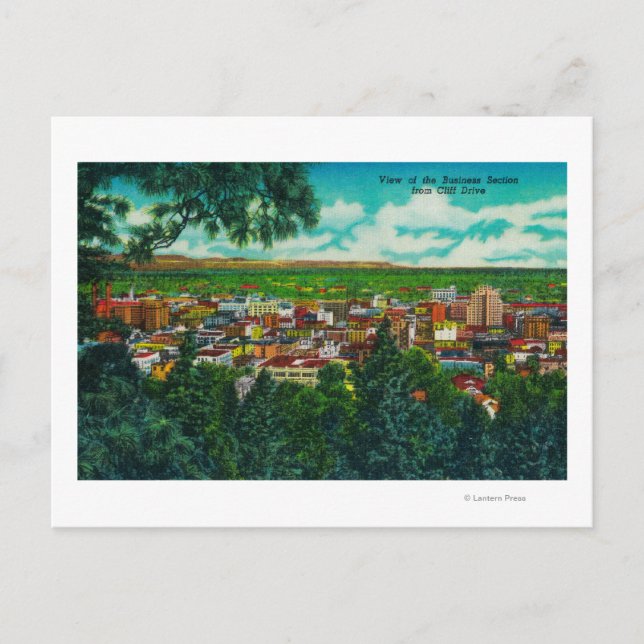 Carte Postale Vue de la section Business de Cliff Drive (Devant)