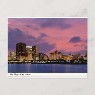 Carte Postale Vue de la skyline de Miami Magic City au crépuscul