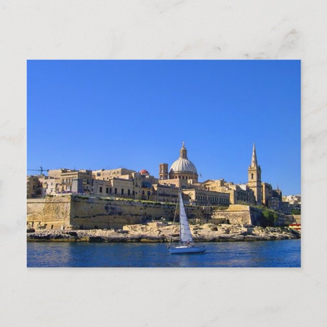 Carte Postale Vue de La Valette, Malte (Devant)