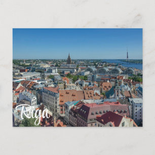 Carte Postale Vue de la vieille ville de Riga d'en haut