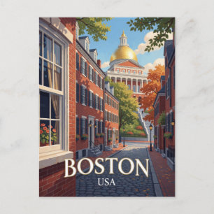 Carte Postale Vue de la ville de Boston Beacon Hill Massachusett