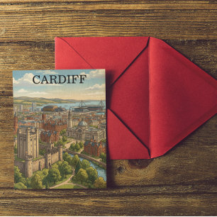 Carte Postale Vue de la ville de Cardiff au Pays de Galles Royau
