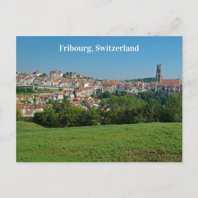 Carte Postale Vue de la ville de Fribourg en Suisse (Devant)