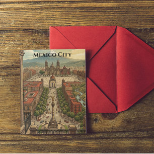 Carte Postale Vue de la ville de Mexico CDMX vintage