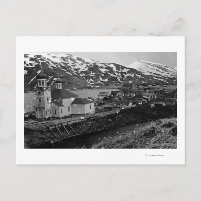 Carte Postale Vue de la ville d'Unalaska, Alaska Photographie (Devant)