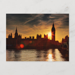 Carte Postale Vue de la ville la nuit Londres, Angleterre