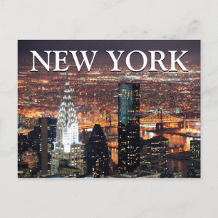 Carte Postale Vue de la ville la nuit New York City, New York