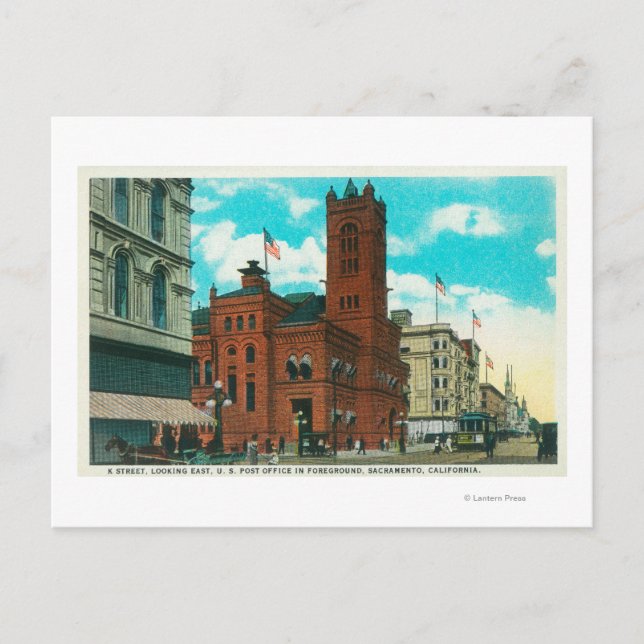 Carte Postale Vue de l'est de K St. Regard sur la poste (Devant)