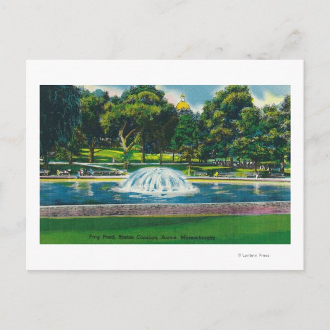 Carte Postale Vue de l'étang de grenouille commun de Boston (Devant)