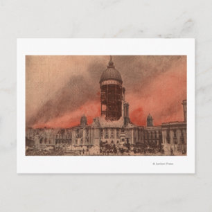 Carte Postale Vue de l'hôtel de ville après le tremblement de te