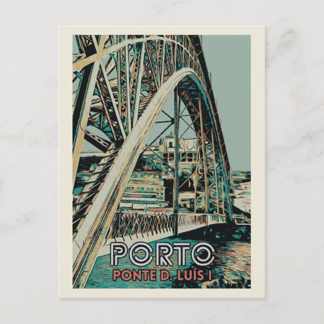 Carte Postale Vue de l'illustration du pont D. Luis à Porto au P (Devant)