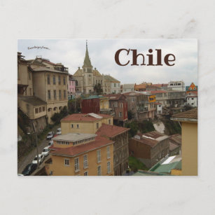 Carte Postale Vue de l'oeil des oiseaux de Valparaiso Chili