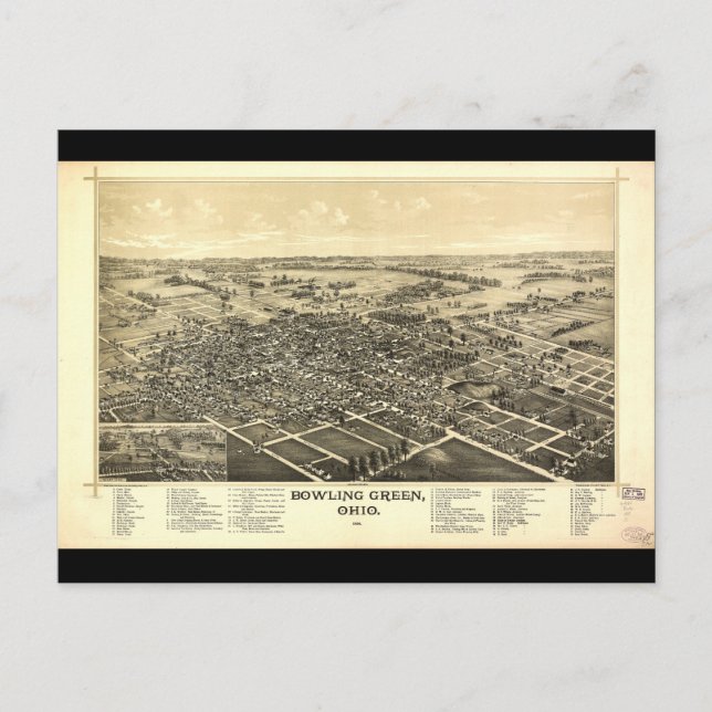 Carte Postale Vue de l'oeil d'oiseaux de Bowling Green Ohio (188 (Devant)