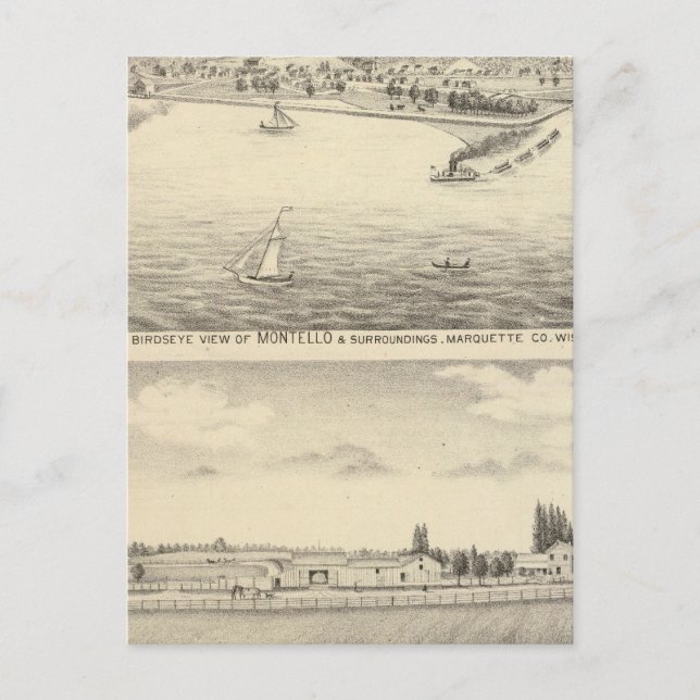 Carte Postale Vue de l'oiseau sur Montello (Devant)