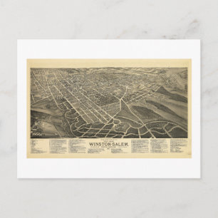 Carte Postale Vue de l'oiseau Winston-Salem Caroline du Nord 189