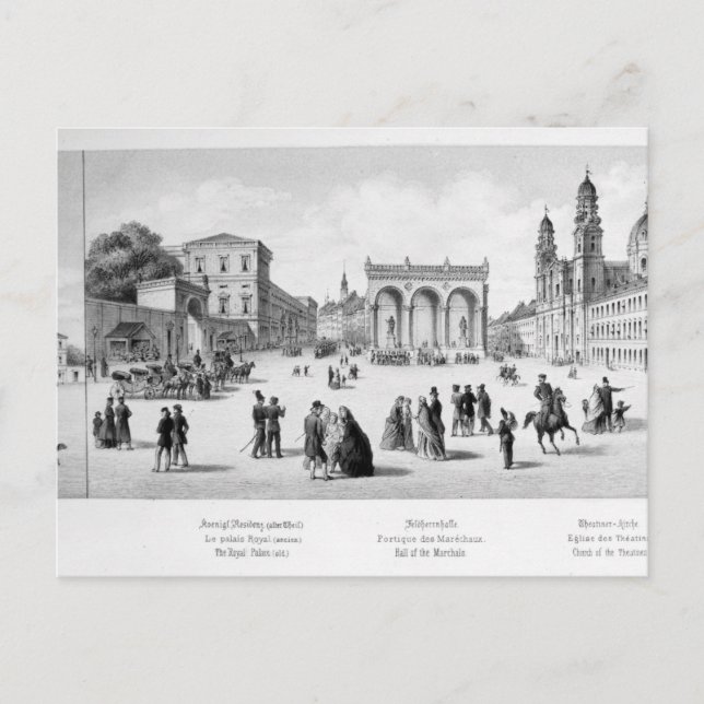 Carte Postale Vue de Munich, 1869 (Devant)