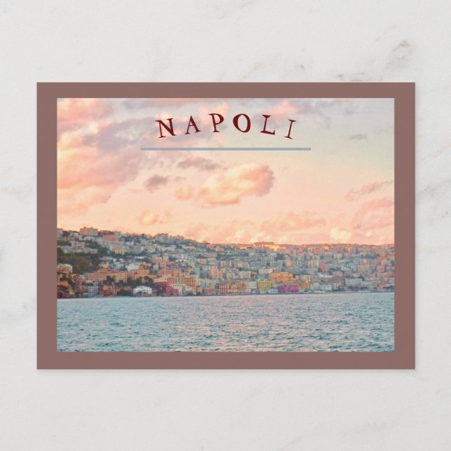 CARTE POSTALE VUE DE NAPLES/ITALIE COUCHER DE SOLEIL DEPUIS LA M (Devant)