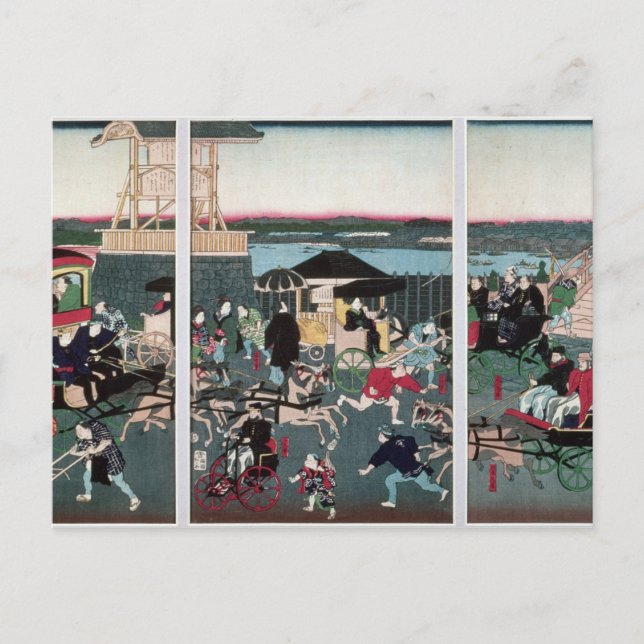 Carte Postale Vue de Nihonbashi à Tokyo, vers 1870 (Devant)