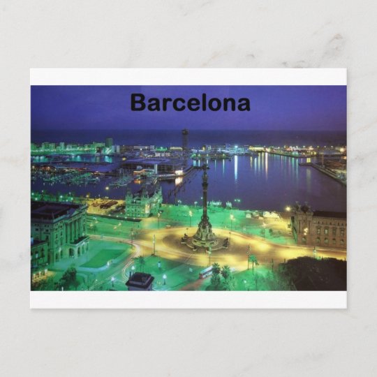 Carte Postale Vue De Nuit De L Espagne Barcelone St K Zazzle Fr