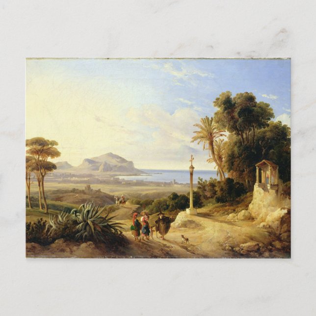 Carte Postale Vue de Palerme, 1840 (Devant)