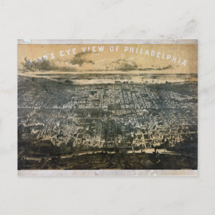 Carte Postale Vue de Philadelphie en Pennsylvanie 1868