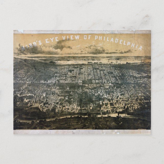 Carte Postale Vue de Philadelphie en Pennsylvanie 1868 (Devant)