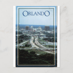 Carte Postale Vue de portrait de la skyline vintage d'Orlando Fl