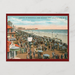 Carte Postale Vue de promenade, Atlantic City NJ Vintage