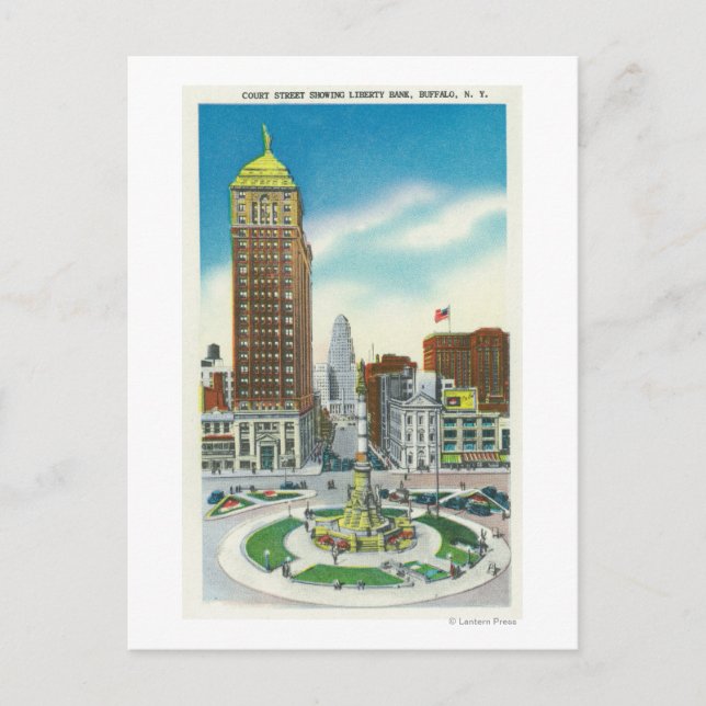 Carte Postale Vue de rue de la Liberty Bank Bldg (Devant)