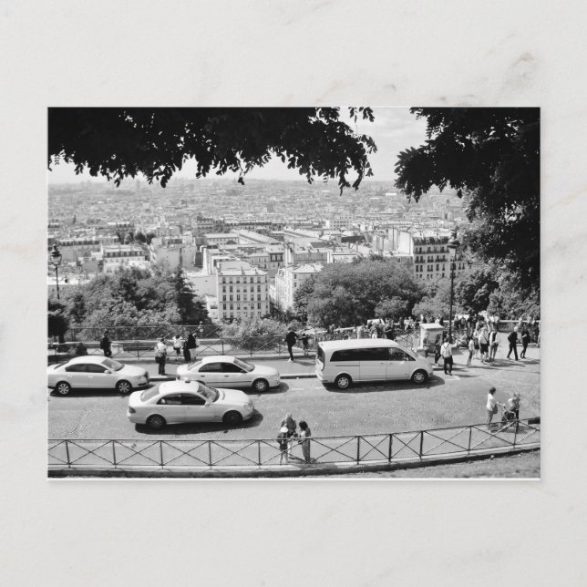 Carte Postale Vue de sacre coeur. Noir et blanc. (Devant)