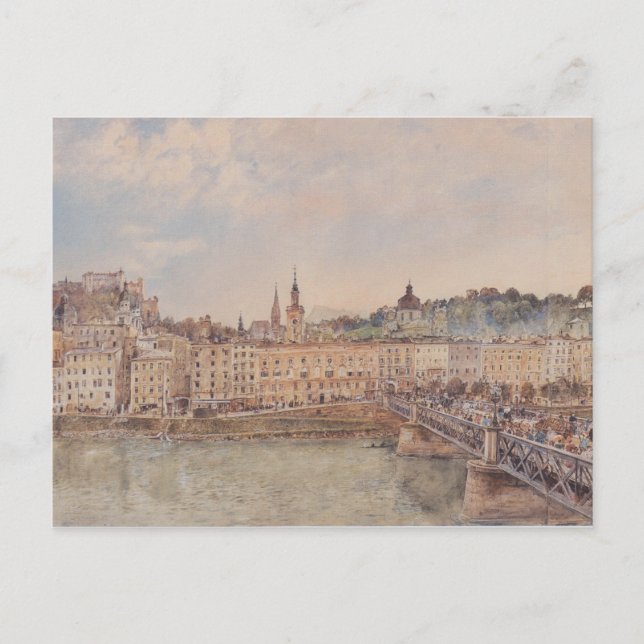 Carte Postale Vue de Salzbourg (par Rudolf von Alt) (Devant)