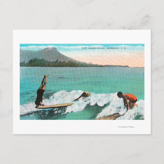 Carte Postale Vue de Surfers Board équitation, une prise d'une (Devant)