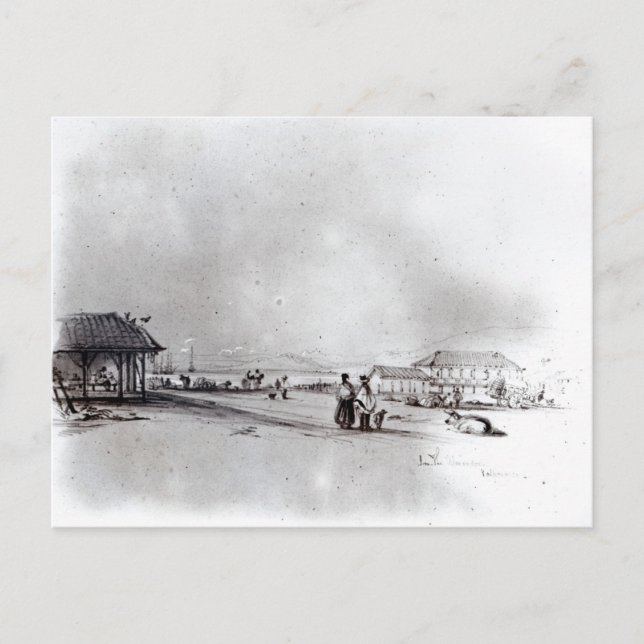Carte Postale Vue de Valparaiso, 1834 (Devant)