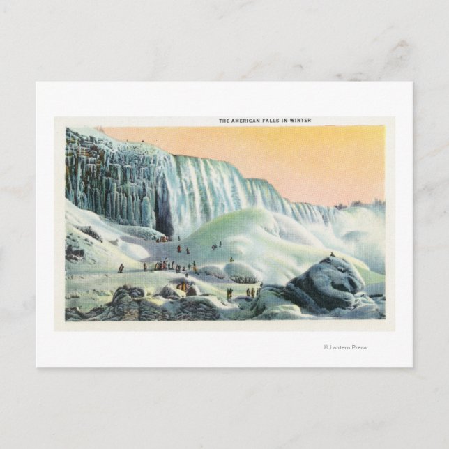 Carte Postale Vue des chutes américaines en hiver # 2 (Devant)