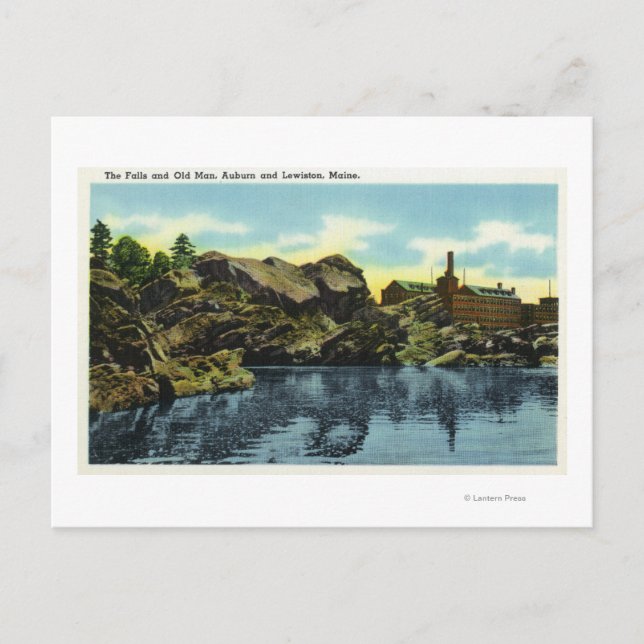 Carte Postale Vue des chutes et vieil homme (Devant)