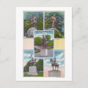 Carte Postale Vue des statues dans les parcs de Portland City