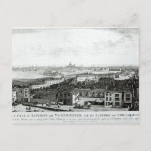 Carte Postale Vue des villes de Londres et Westminster
