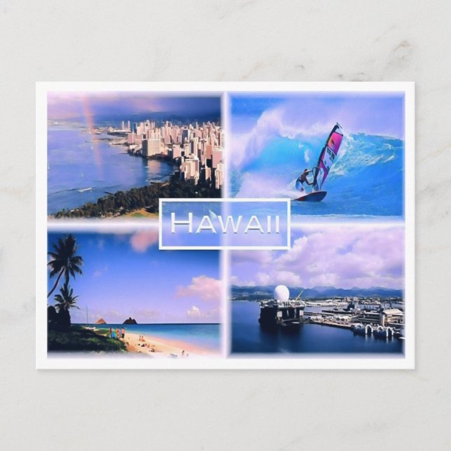 Carte Postale Vue d'Honolulu - La Perouse - Lanikai Beach Oahu - (Devant)