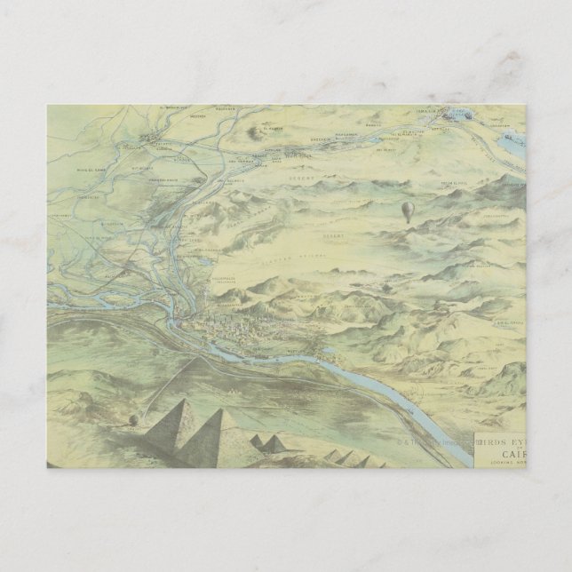 Carte Postale Vue d'Oiseau du Caire (Devant)
