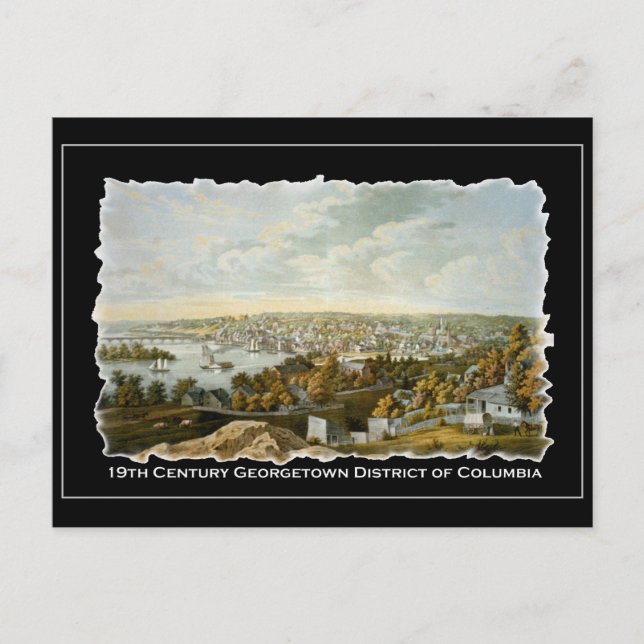 Carte Postale Vue du 19e siècle de Georgetown, Washington DC (Devant)