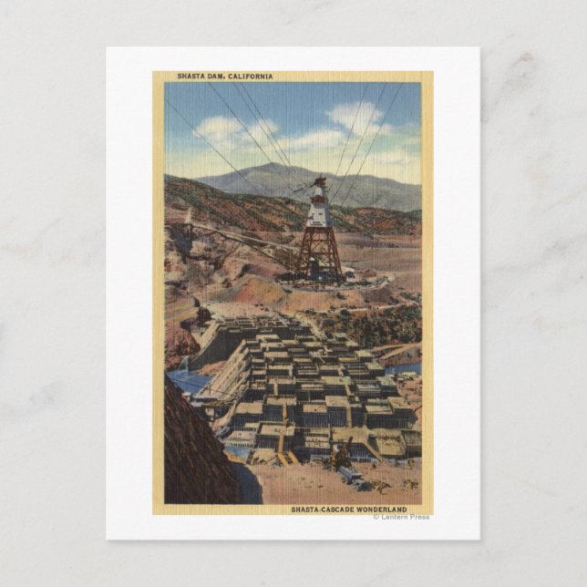 Carte Postale Vue du barrage Shasta (Devant)