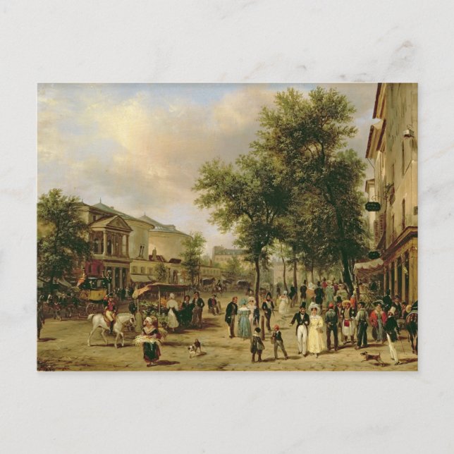 Carte Postale Vue du boulevard Montmartre, Paris, 1830 (Devant)
