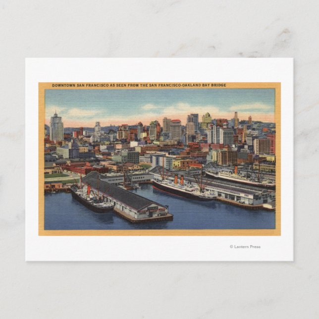 Carte Postale Vue du centre-ville depuis Bay Bridge (Devant)