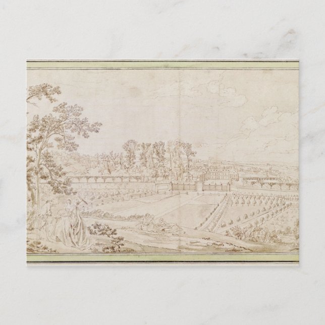 Carte Postale Vue du château de Celle-Saint-Cloud, vers 1750 (Devant)